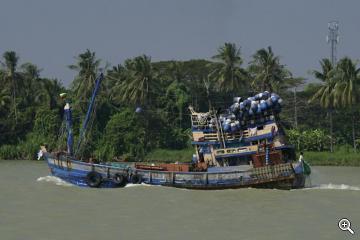 Boot auf dem Irawaddy, Burma