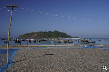 Ngapali Beach in Burma, Fische trocknen